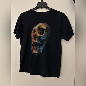 Black T-Shirt with Skull Graphic